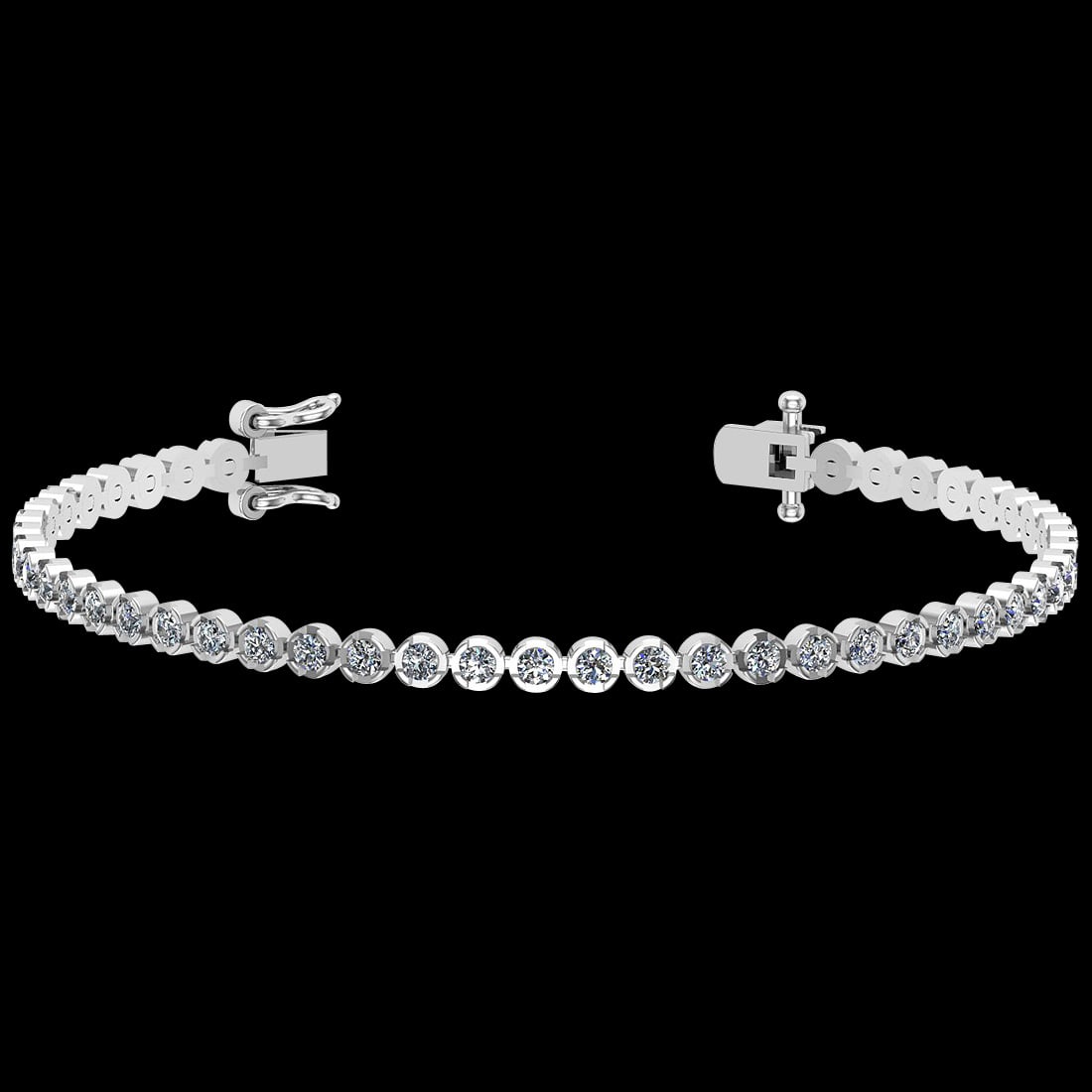 2.60 Ctw VS/SI1 Diamond 14K White Gold Bracelet (ALL DIAMOND ARE LAB GROWN: Center Diamond Weight : 2.60 Ctw (Round Cut) Center Diamond Color :- J-K Center Clarity : VS/SI1 Stone Setting : Prong 14K White Gold Bracelet Size -7 Inch (ALL DIAMOND ARE LAB GROWN ) #3SS73308v14