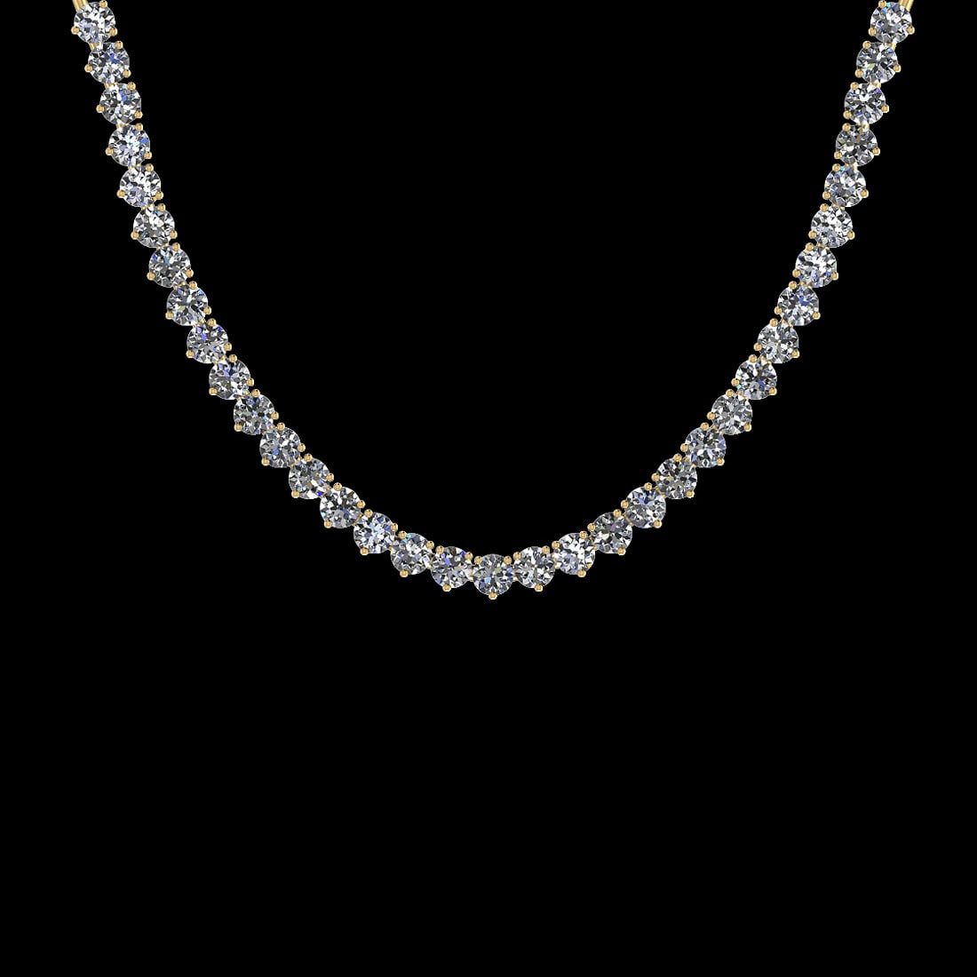 4.64 Ctw VS/SI1 Diamond 3 14K Yellow Gold Necklace (ALL DIAMOND ARE LAB GRO