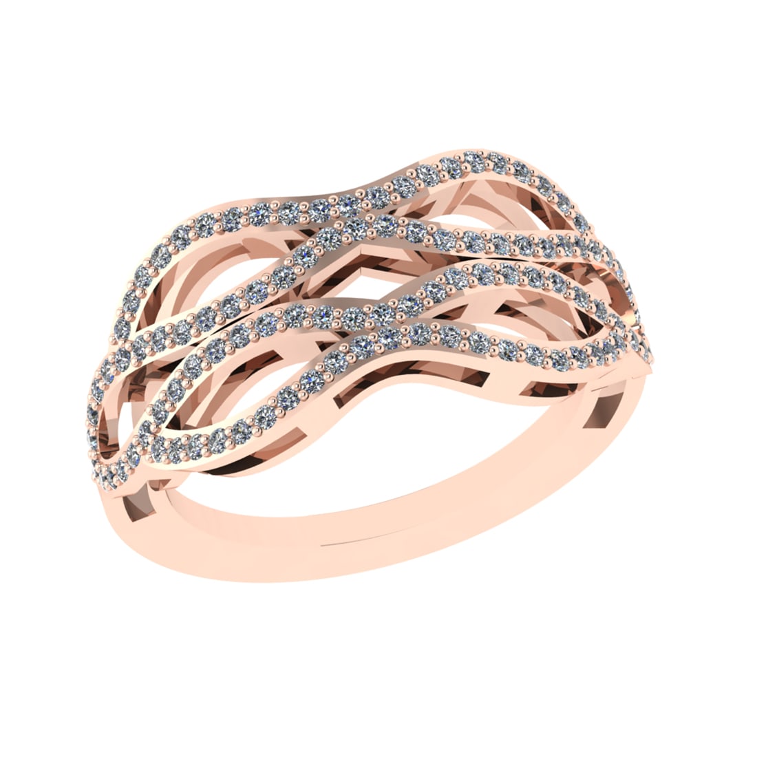0.65 Ctw VS/SI1 Diamond Prong Set 18k Rose Gold Engagement Ring