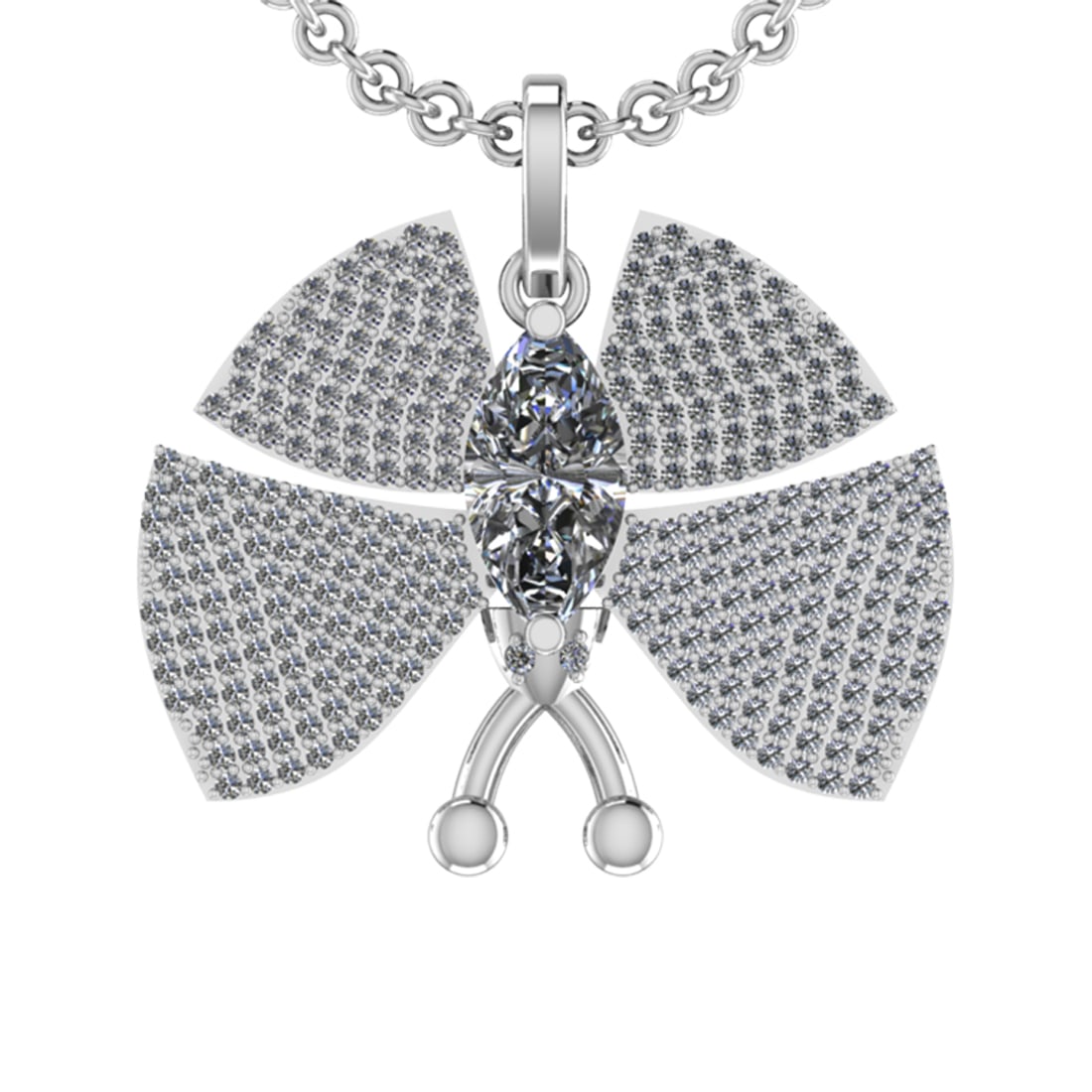 2.98 Ctw VS.SI1 (ALL DIAMOND ARE LAB GROWN ) Diamond 14k white Gold Necklac