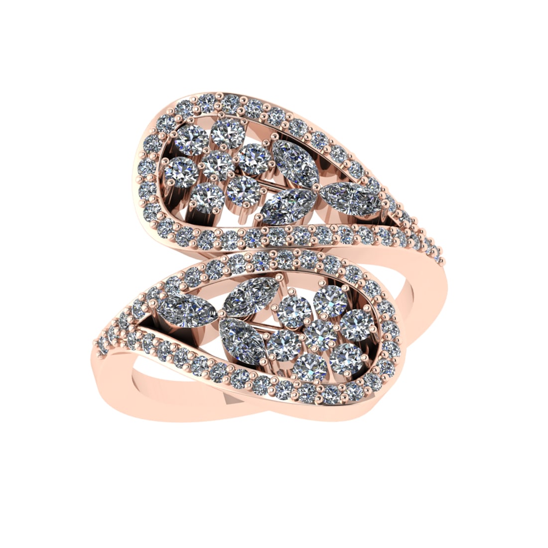 1.60 Ctw VS/SI1 Diamond 14K Rose Gold Engagement Ring (ALL DIAMOND ARE LAB