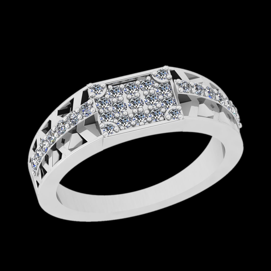0.44 Ctw VS/SI1 Diamond Prong Set 10k white Gold Engagement Ring