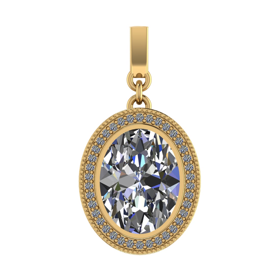 1.05 Ctw SI2/SI1 Diamond Prong Set 14k Yellow Gold Alphaabet-O Pendant (ALL