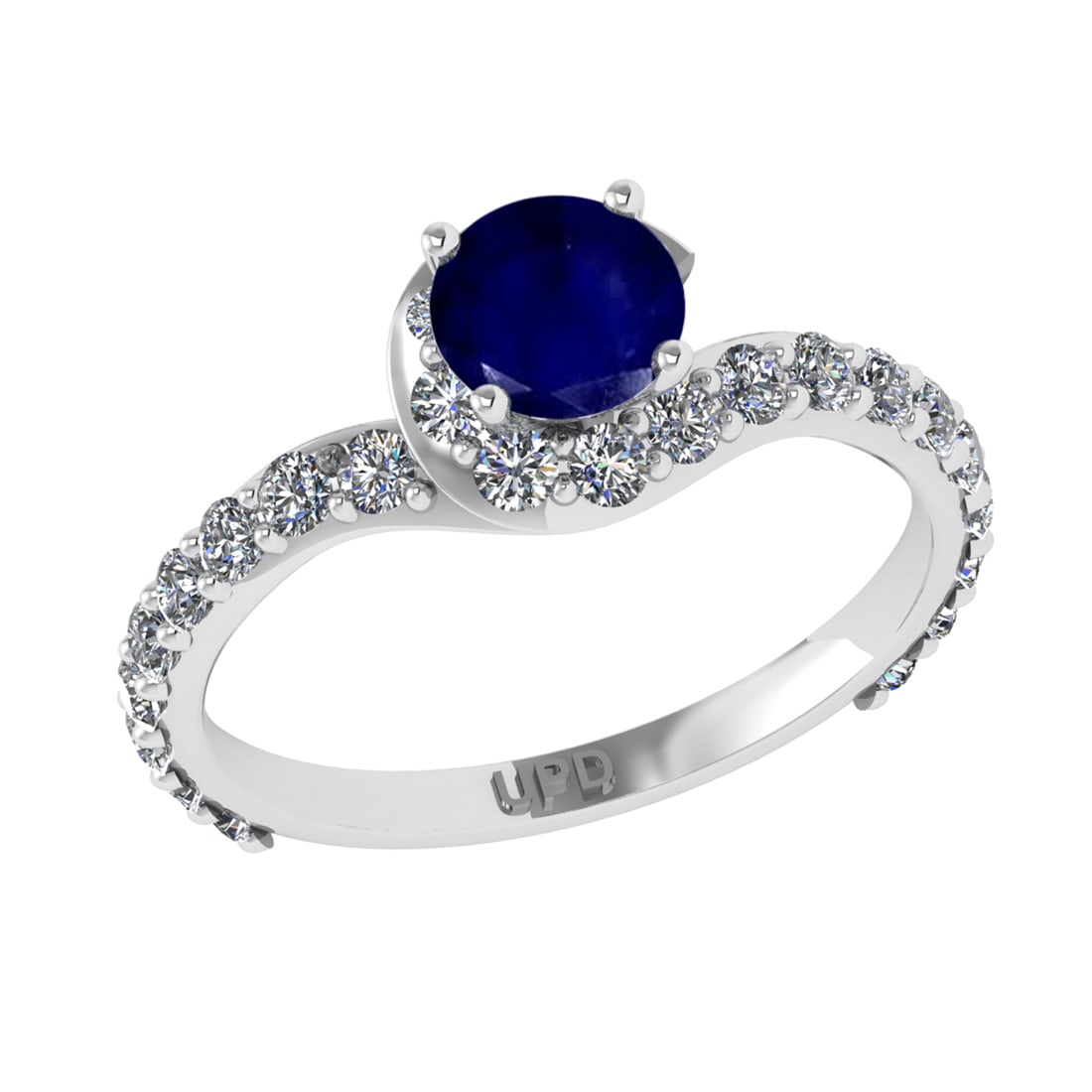 1.67 Ctw VS/SI1 Blue Sapphire and Diamond 14k white Gold Engagement Ring (A: Center Stone Weight :-0.84 Ctw ( Round Cut) Center Stone Color :-Blue Sapphire Center Stone Setting : Prong Side Diamond Weight Of Ctw :- 0.83 Ctw Color : J-K Clarity : VS/SI1 Daimond Setting : Prong 