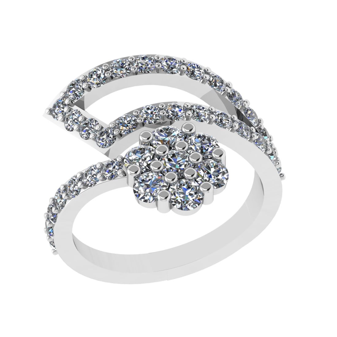 1.82 Ctw SI2/SI1 Diamond Prong Set 14k white Gold Engagement Ring (ALL DIAM (1 of 2)
