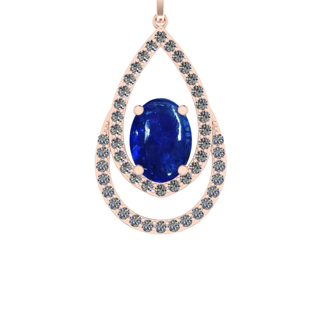 15.76 Ctw SI1/SI2 Tanzanite and Diamond 14k Rose Gold Pandant (ALL DIAMOND