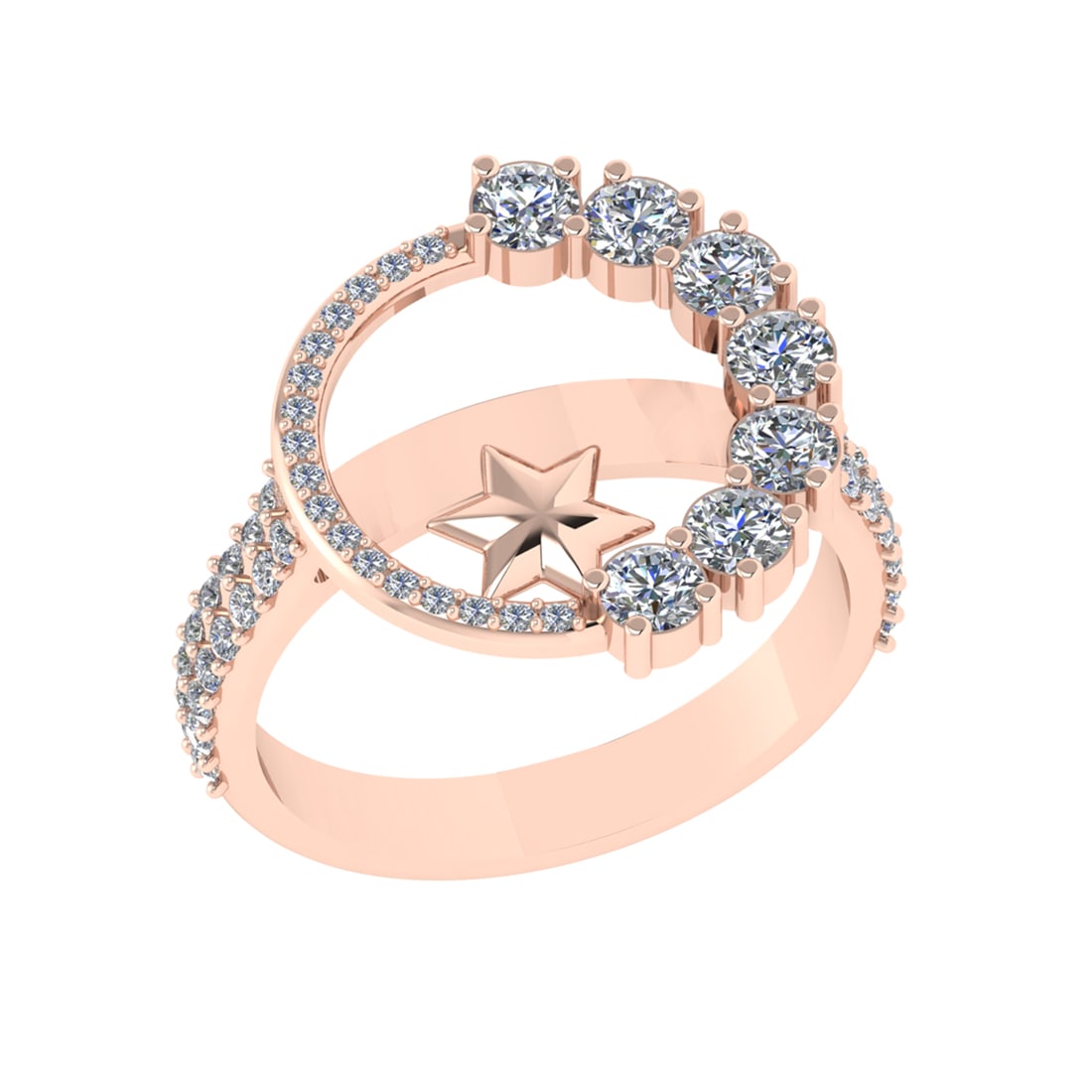 1.20 Ctw SI2/SI1 Diamond Prong Set 14k Rose Gold Engagement Ring (1 of 2)