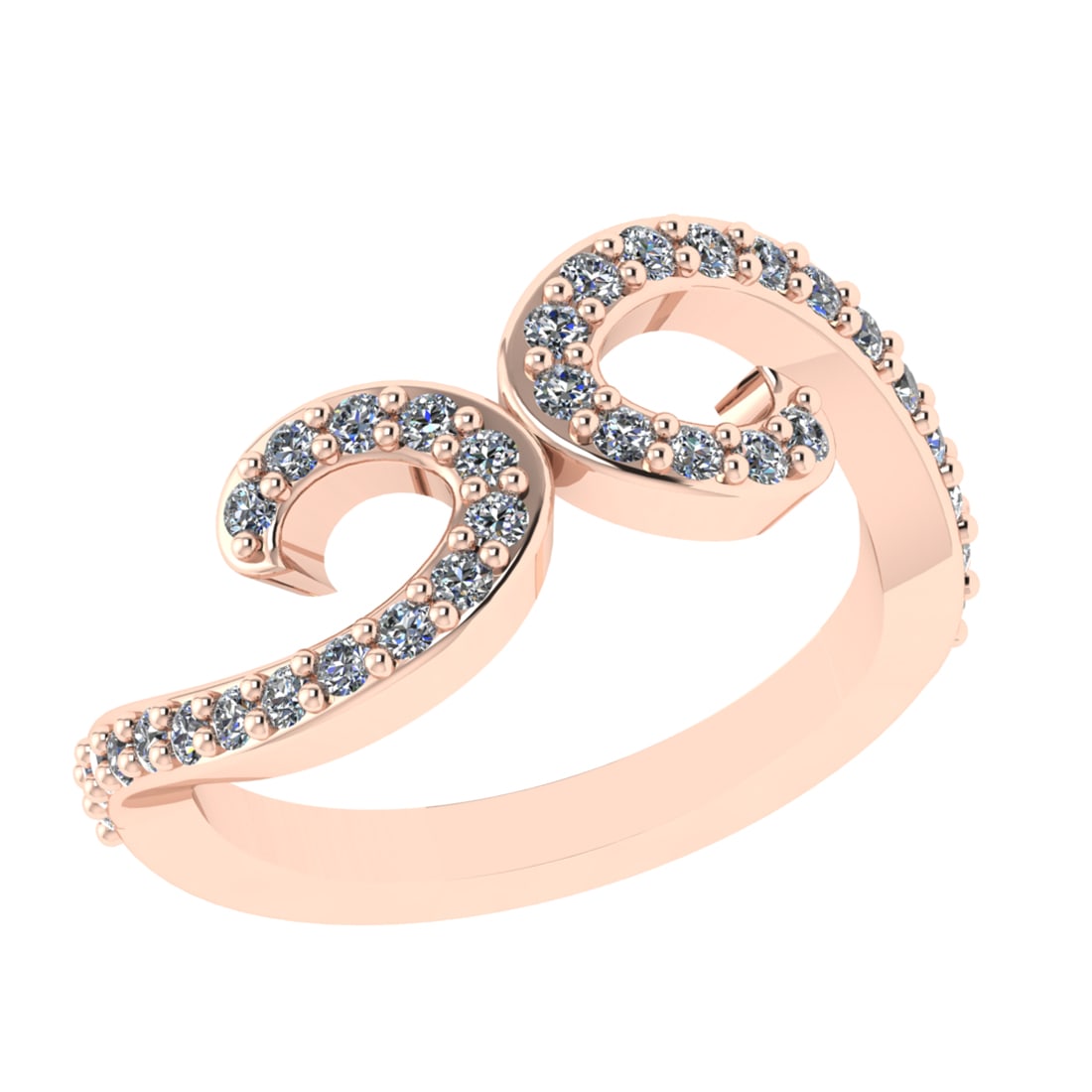 0.45 Ctw VS/SI1 Diamond Prong Set 18k Rose Gold Eternity Band Ring