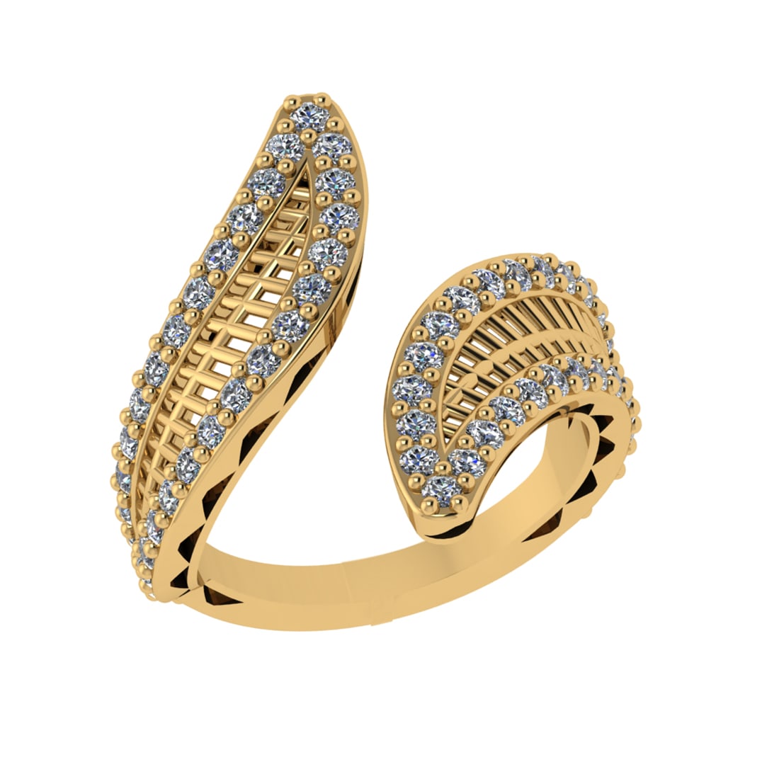1.08 Ctw VS/SI1 Diamond Prong Set 18k Yellow Gold Engagement Ring