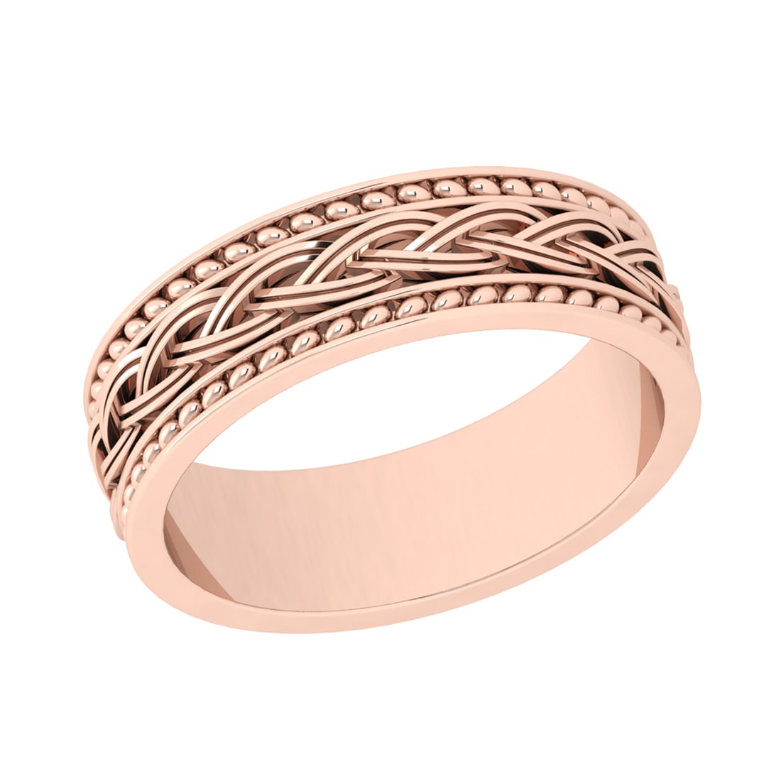 Engagement,Wedding,Anniversary Filigree Men s 14K Rose Gold Band Ring (ALL