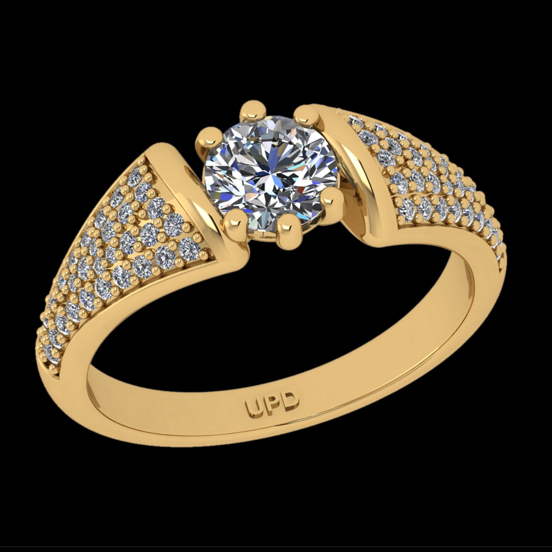 0.95 Ctw VS/SI1 Diamond Prong Set 10k Yellow Gold Engagement Ring( (ALL DIA: Center Daimond Weight :-0.66 Ctw ( Round Cut) Color : J-K Clarity : VS/SI1 Side Diamond Weight Of Ctw 0.29 Ctw Color : J-K Clarity : VS/SI1 Daimond Setting : Prong Metal Weight : Approx 4.33 gram 10k 