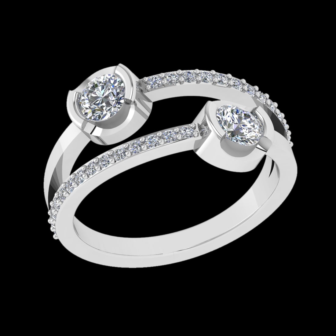 0.72 Ctw VS/SI1 Diamond Prong Set 18K white Gold Engagement Ring