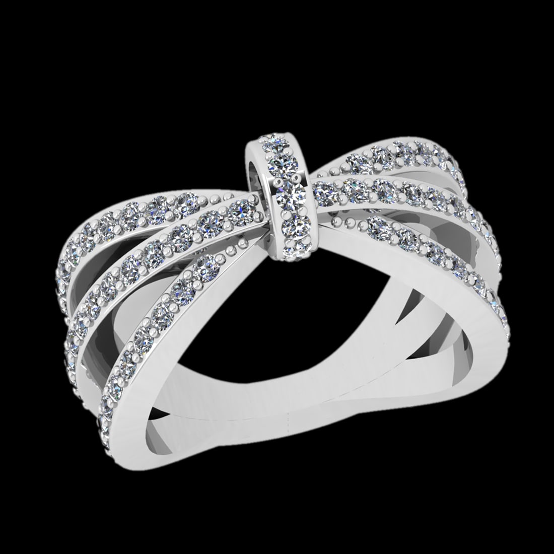 1.48 Ctw I2/I3 Diamond Prong Set 10k white Gold Engagement Ring