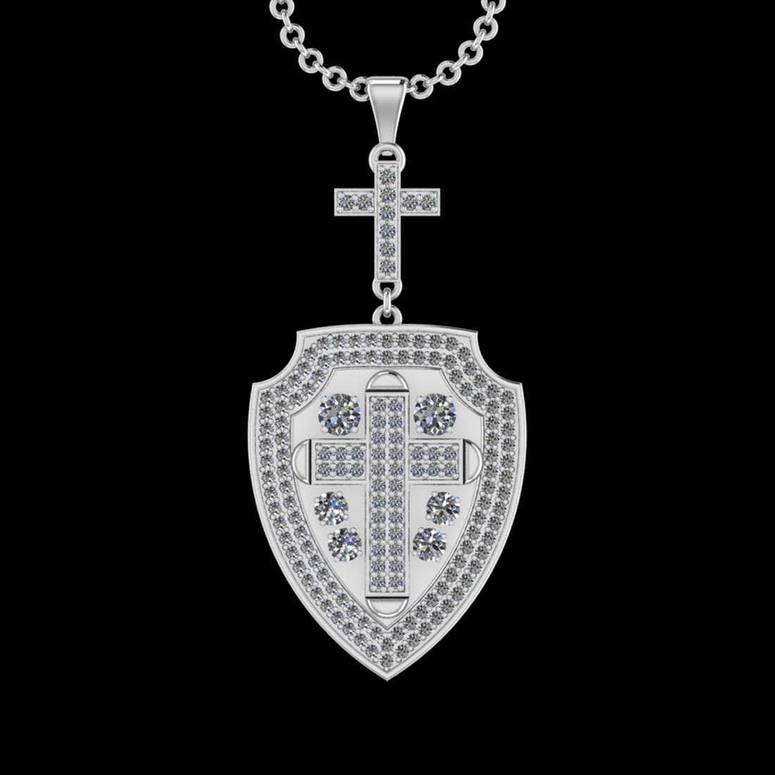 3.51 Ctw VS/SI1 Diamond 14 K White Gold Necklace(ALL DIAMOND ARE LAB GROWN