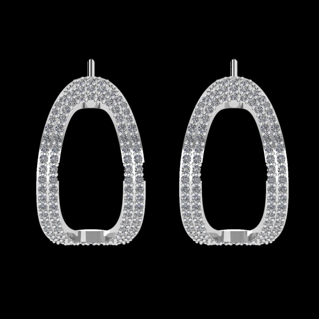 1.06 Ctw VS/SI1 Diamond 14 K White Gold Earrings (ALL DIAMOND ARE LAB GROWN: Total Diamond Weight : 1.06 Ctw (Round cut) Center Diamond Color :- G-H Center Clarity : VS/SI1 Stone Setting : Prong Metal Weight : Approx 4.60 Gram 14 K White Gold Earrings (ALL DIAMOND ARE LAB