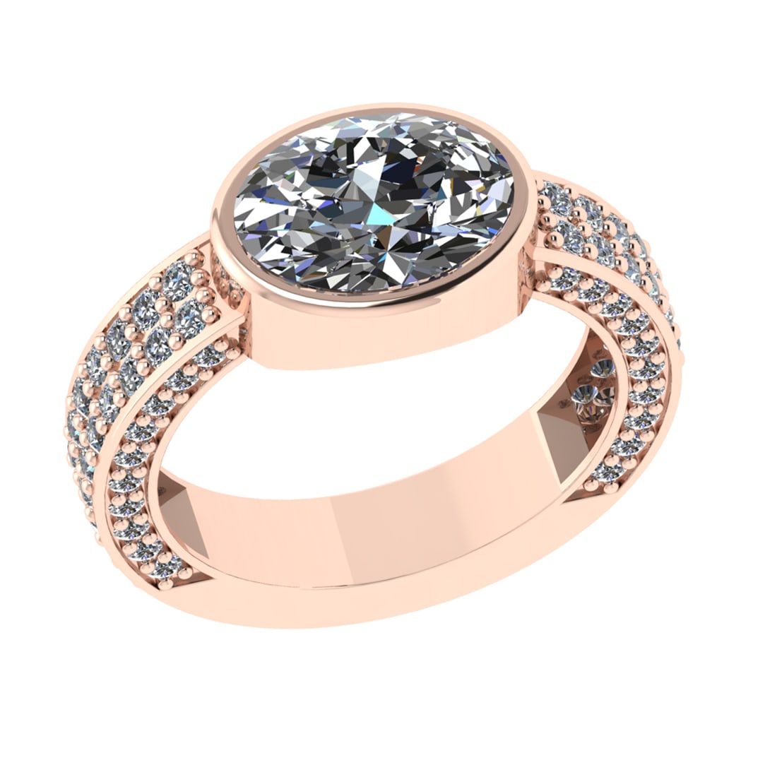 2.96 Ctw VS/SI1 Diamond 14k Rose Gold Engagement Ring