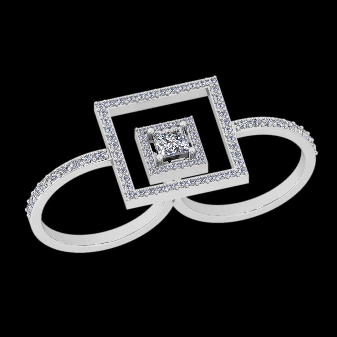 1.13 Ctw VS/SI1 Diamond Prong Set 10k white Gold Engagement Ring