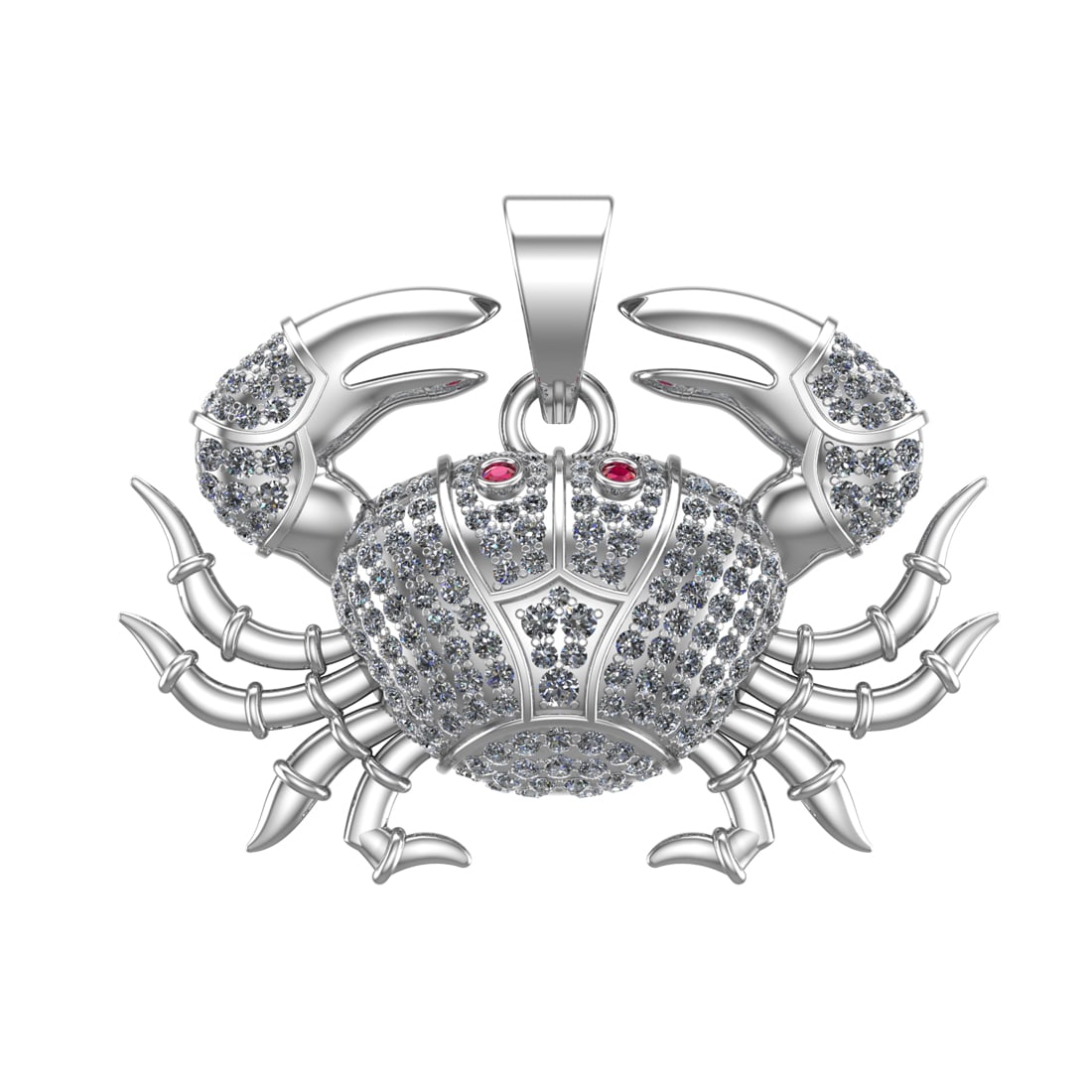 4.10 Ctw SI2/SI1 Diamond Prong Set 14k white Gold Pandant (ALL DIAMOND ARE: Eye Daimond Weight :- 0.02 ctw Eye stone color :- Prong setting :- Prong Total Daimond Weight :-4.08 Ctw Color : G-H Clarity : SI2/SI1 Setting : Prong Metal Weight : Approx 24.62 gram 14k White Gold P