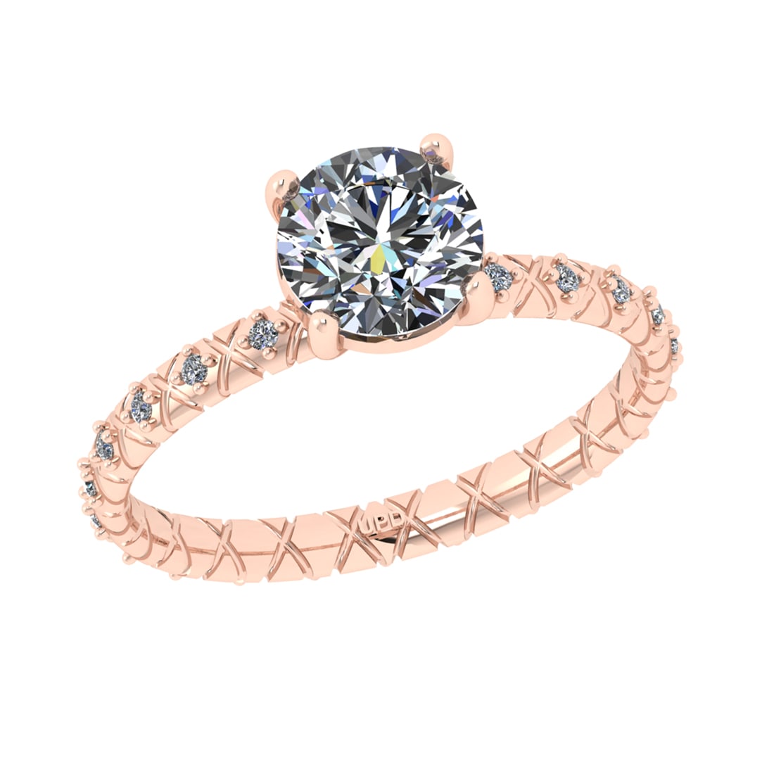 1.10 Ctw VS.SI1 (ALL DIAMOND ARE LAB GROWN ) Diamond 14k Rose Gold Engageme: Center Daimond Weight :-1.00 Ctw ( Round Cut) Color : G-H Clarity : VS.SI1 (ALL DIAMOND ARE LAB GROWN ) Side Diamond Weight Of Ctw 0.10 Ctw Color : G-H Clarity : VS.SI1 (ALL DIAMOND ARE LAB GROWN ) Da