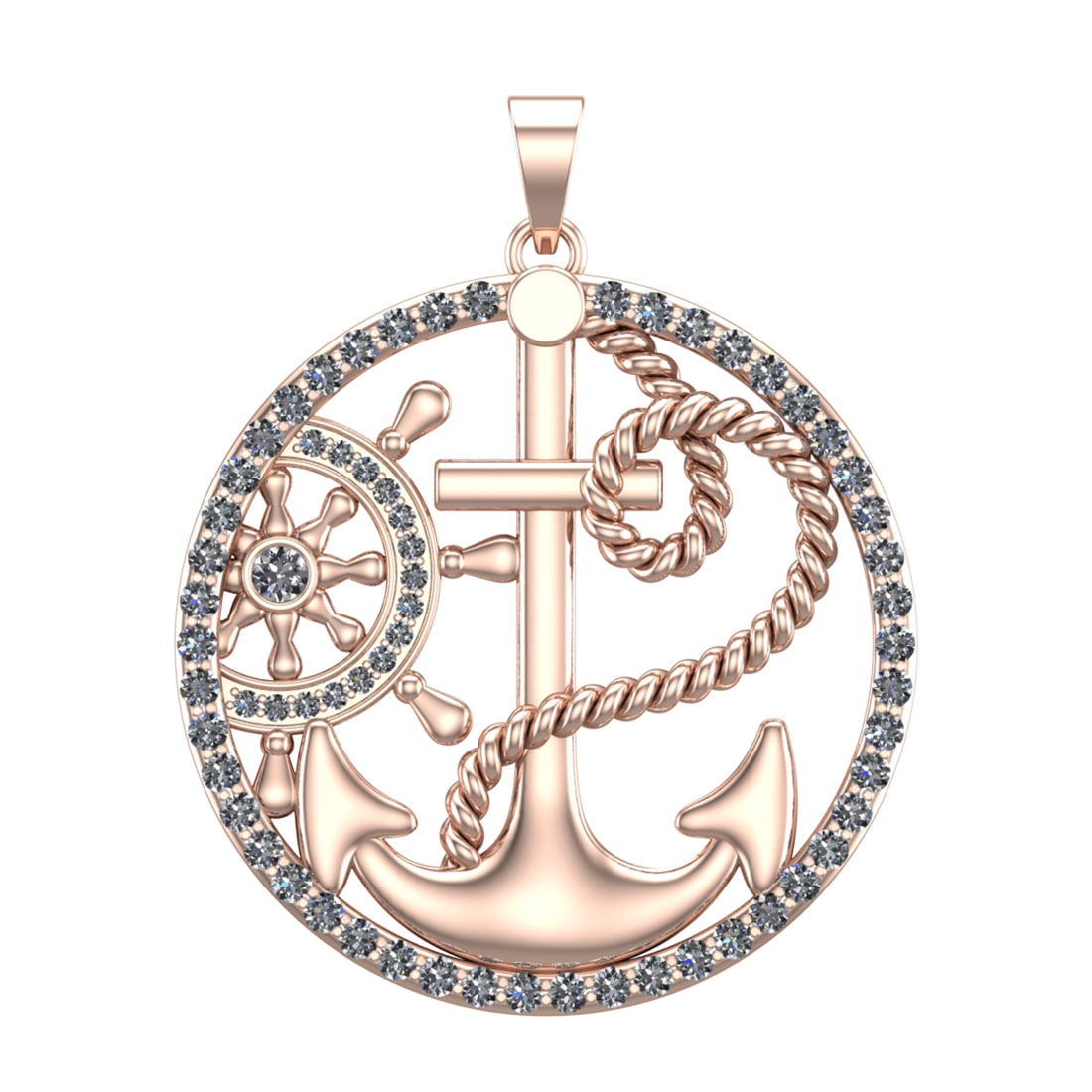 2.20 Ctw SI2/SI1 Diamond Prong Set 14k Rose Gold Pendant(ALL DIAMOND ARE LA