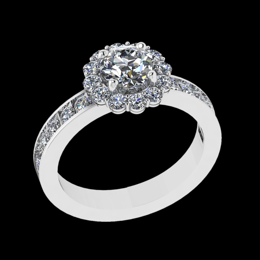 1.68 Ctw VS/SI1 Diamond Prong Set 18k white Gold Engagement Ring: Center Daimond Weight :-0.84 Ctw ( Round Cut) Color : G-H Clarity : VS/SI1 Side Diamond Weight Of Ctw 0.84 Ctw Color : G-H Clarity : VS/SI1 Daimond Setting : Prong Metal Weight : Approx 4.48 gram 18k 