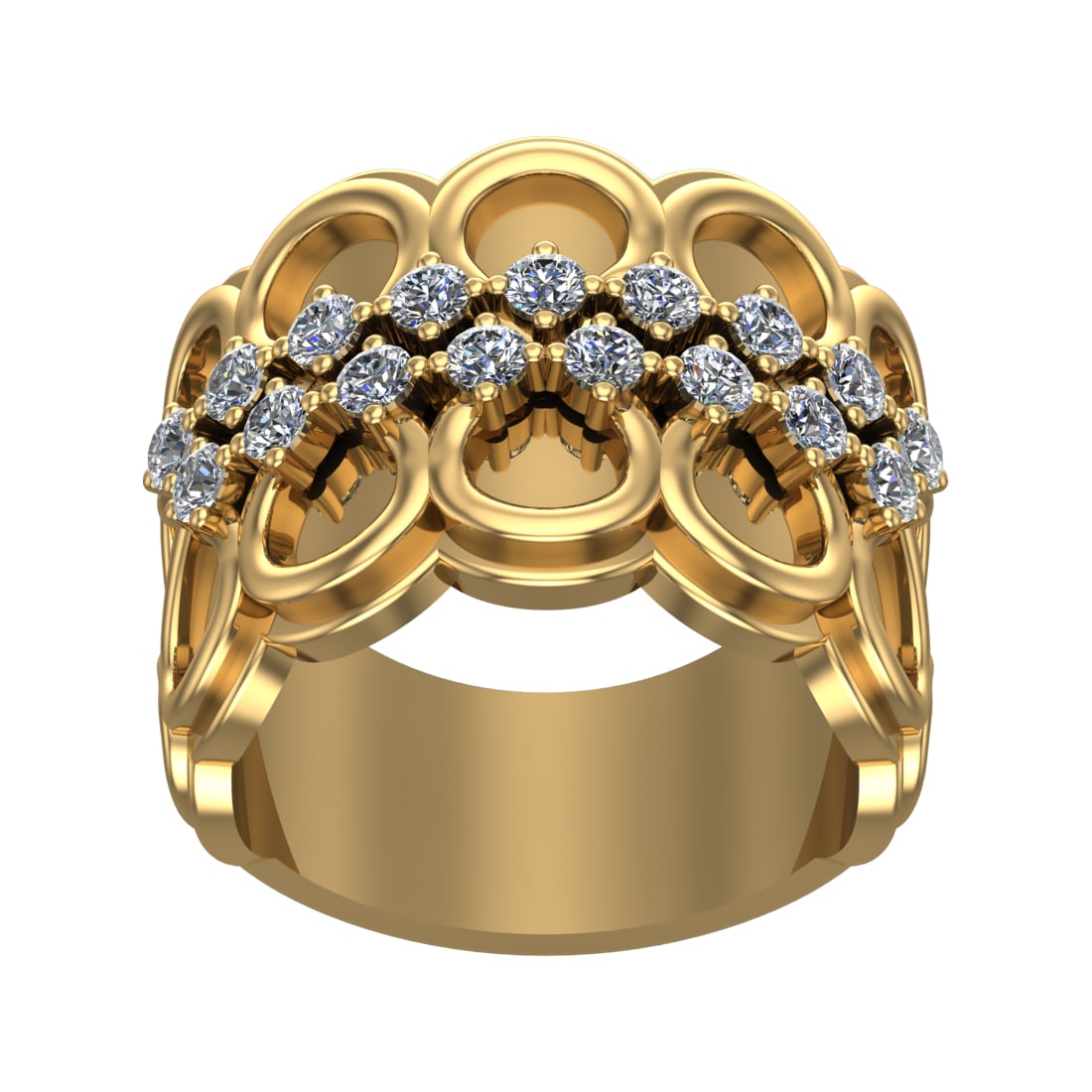 1.17 Ctw SI2/SI1 Diamond Prong Set 14k Yellow Gold Engagement Ring (ALL DIA (1 of 1)