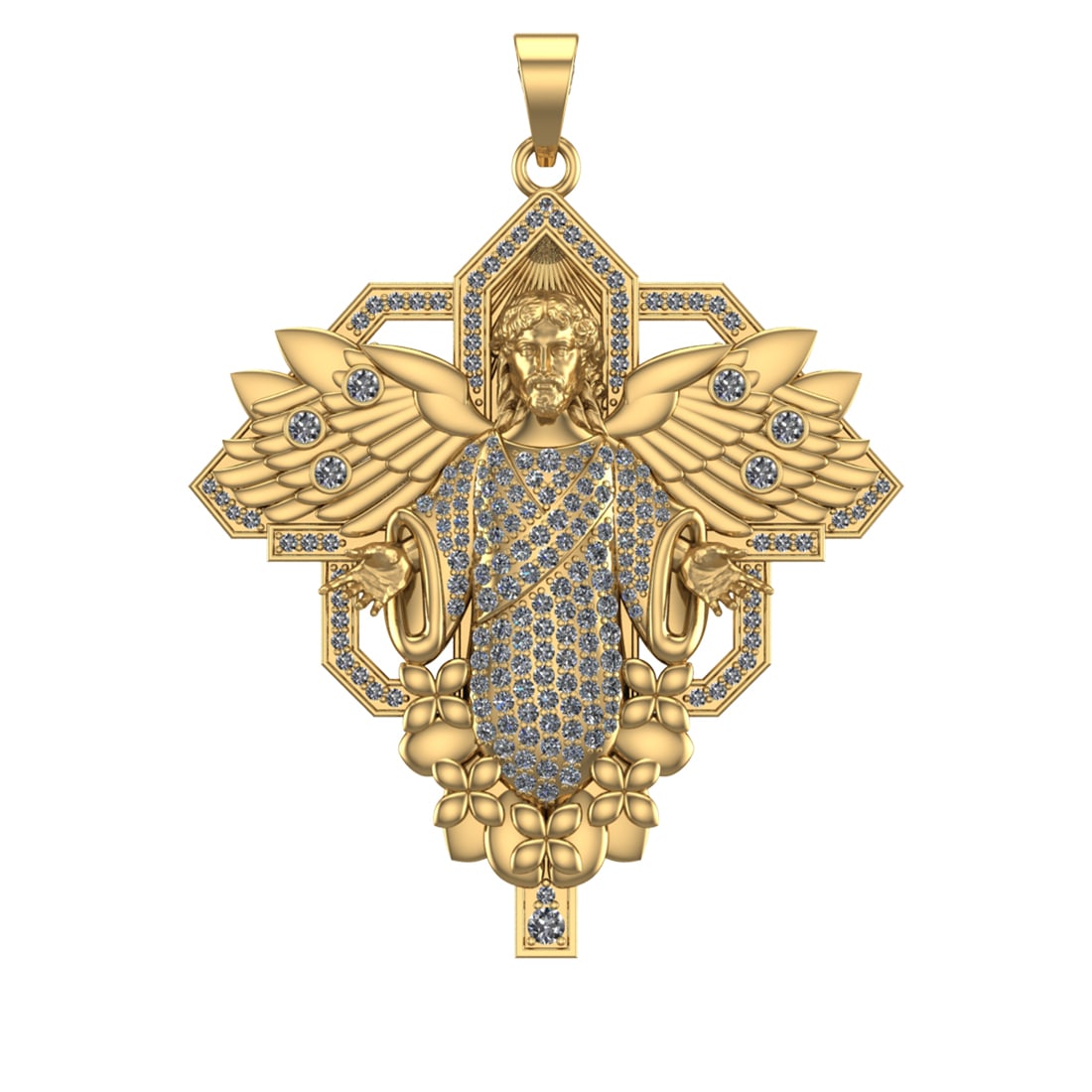1.95 Ctw VS/SI1 Diamond 14k Yellow Gold Pendant (ALL DIAMOND ARE LAB GROWN: Total Daimond Weight :-1.95 Ctw Color : J-K Clarity : VS/SI1 Setting : Prong Metal Weight : Approx 41.32 gram 14k Yellow Gold Pendant (ALL DIAMOND ARE LAB GROWN ) #3SS65063v15