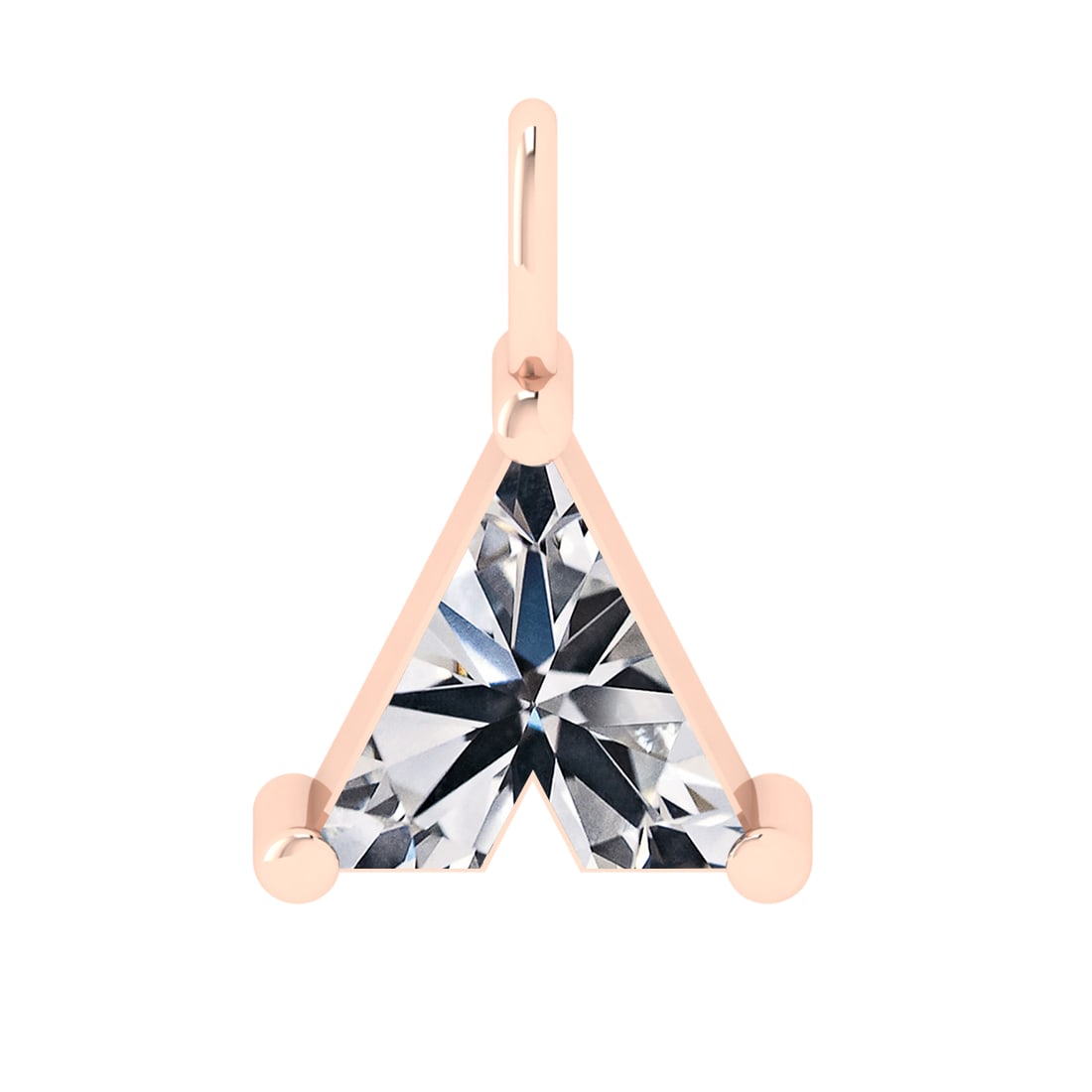0.49 ctw VS Diamond Style Prong Set 14k Rose Gold Alphabet-A Pendant (ALL L