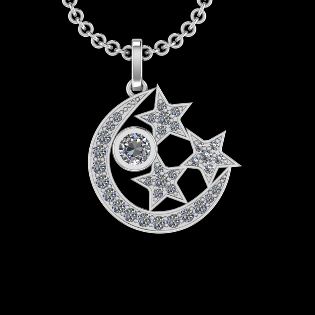1.31 Ctw VS/SI1 Diamond 10k white Gold Christmas Theme Pandant (ALL DIAMOND