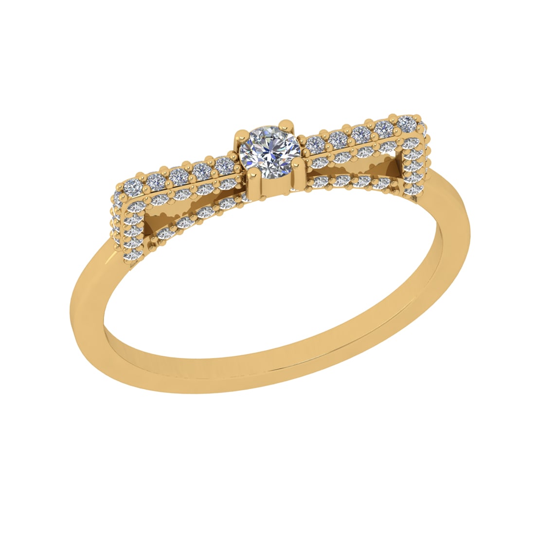 0.50 Ctw SI2/SI1 Diamond Prong Set 14k Yellow Gold Engagement Ring