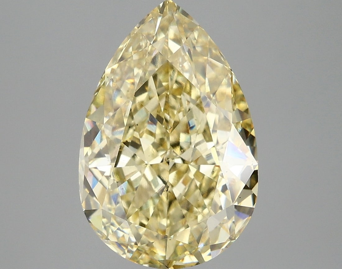 4.74 ct Pear Cut Lab Grown Diamond: IGI Certified Pear Cut Loose Diamond (LAB GROWN) - Weight: 4.74 ctw; Color: Fancy Intense Yellow; Clarity: VS2 #3SS77045v16