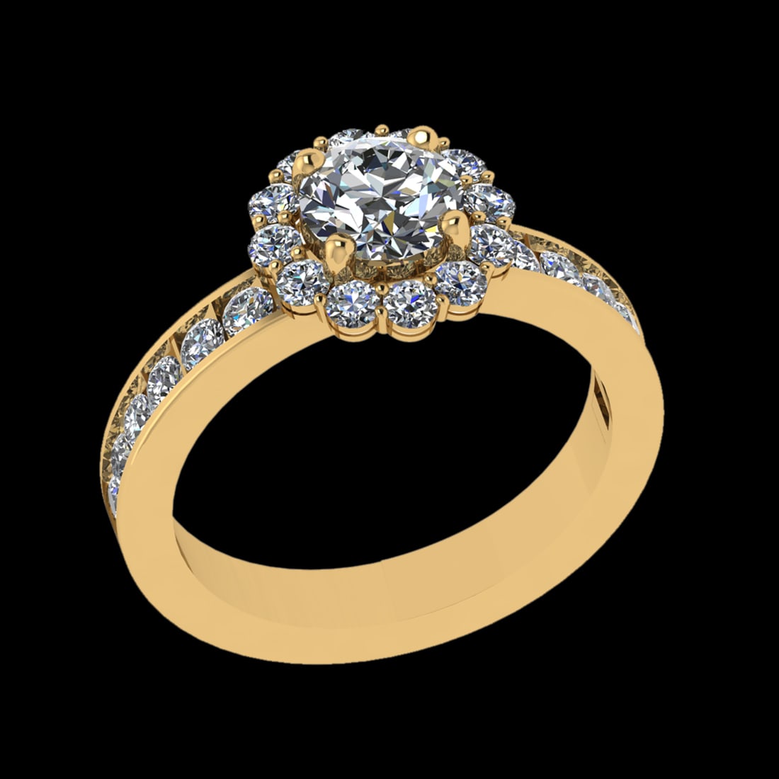 1.68 Ctw SI1/SI2 Diamond 10k Yellow Gold Engagement Ring (ALL DIAMOND ARE L: Center Daimond Weight :-0.84 Ctw ( Round Cut) Color : J-K Clarity : SI1/SI2 Side Diamond Weight Of Ctw 0.84 Ctw Color : J-K Clarity : SI1/SI2 Daimond Setting : Prong Metal Weight : Approx 3.48 gram 10
