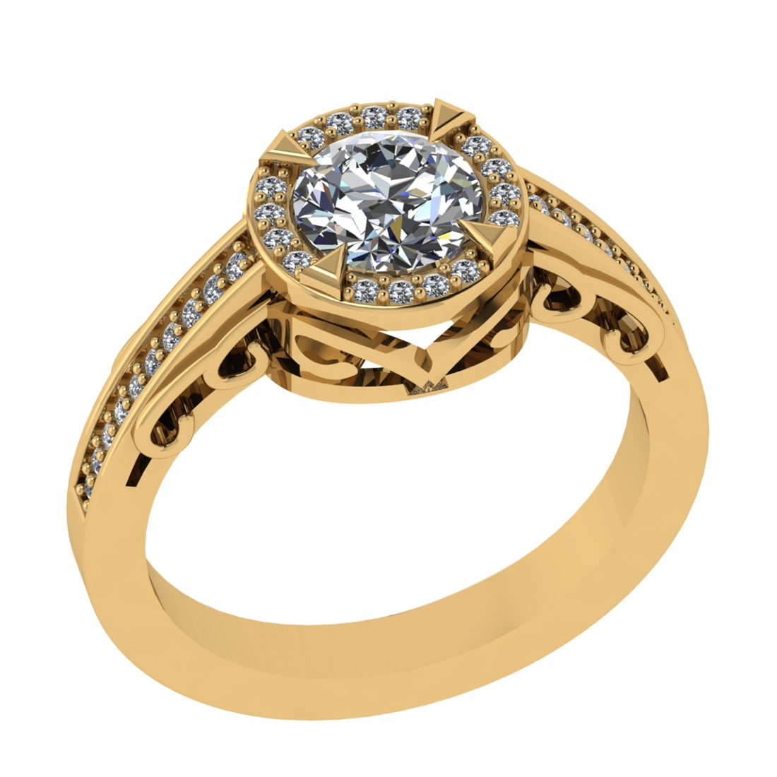1.02 Ctw VS.SI1 (ALL DIAMOND ARE LAB GROWN ) Diamond 14k Yellow Gold Engage: Center Daimond Weight :-0.84 Ctw ( Round Cut) Color : G-H Clarity : VS.SI1 (ALL DIAMOND ARE LAB GROWN ) Side Diamond Weight Of Ctw 0.18 Ctw Color : G-H Clarity : VS.SI1 (ALL DIAMOND ARE LAB GROWN ) Da