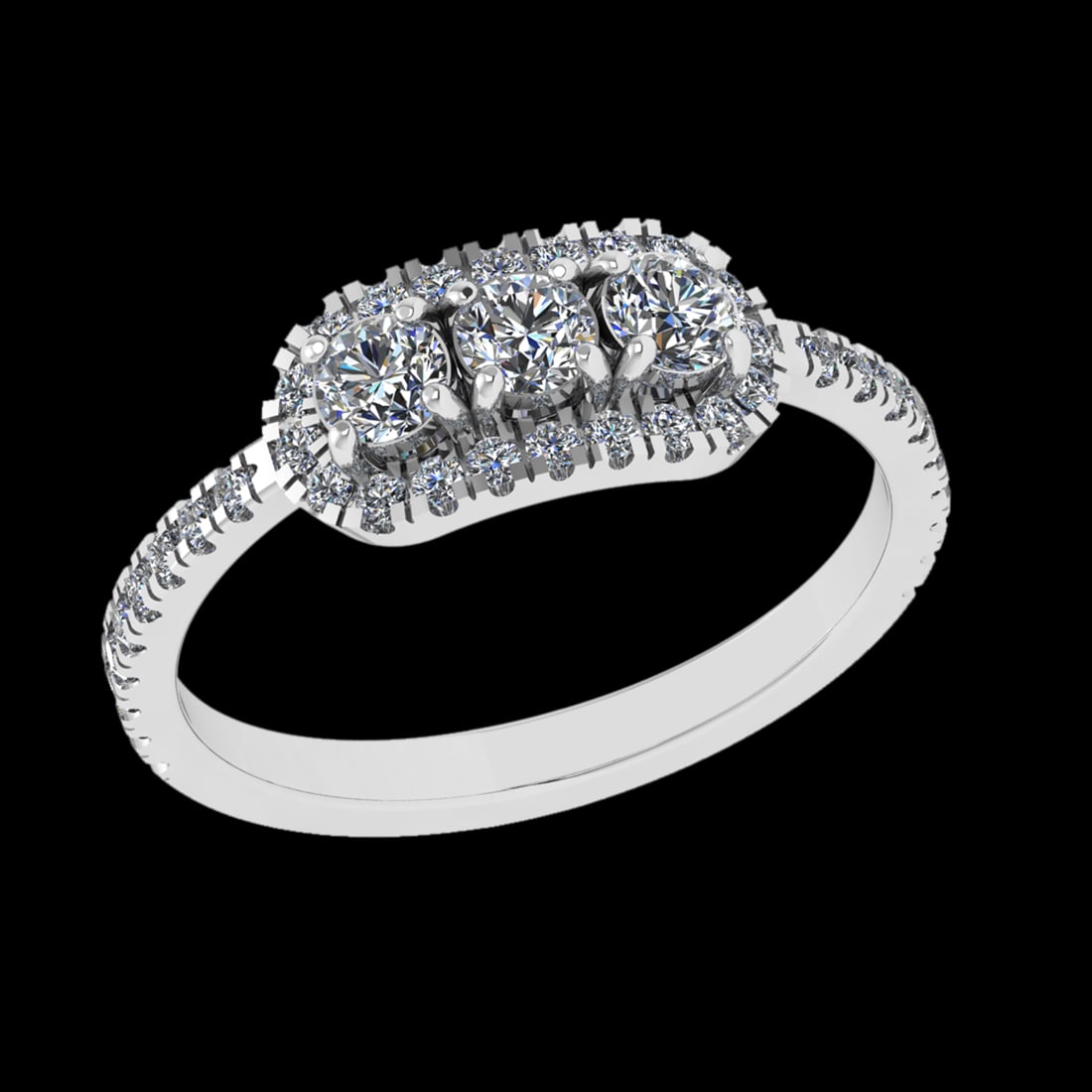 0.75 Ctw SI1/SI2Diamond Prong Set 10k white Gold Engagement Ring (ALL DIAMO: Center Daimond Weight :-0.42 Ctw ( Round Cut) Color : J-K Clarity : SI1/SI2 Side Diamond Weight Of Ctw 0.33 Ctw Color : J-K Clarity : SI1/SI2 Daimond Setting : Prong Metal Weight : Approx 2.60 gram 10