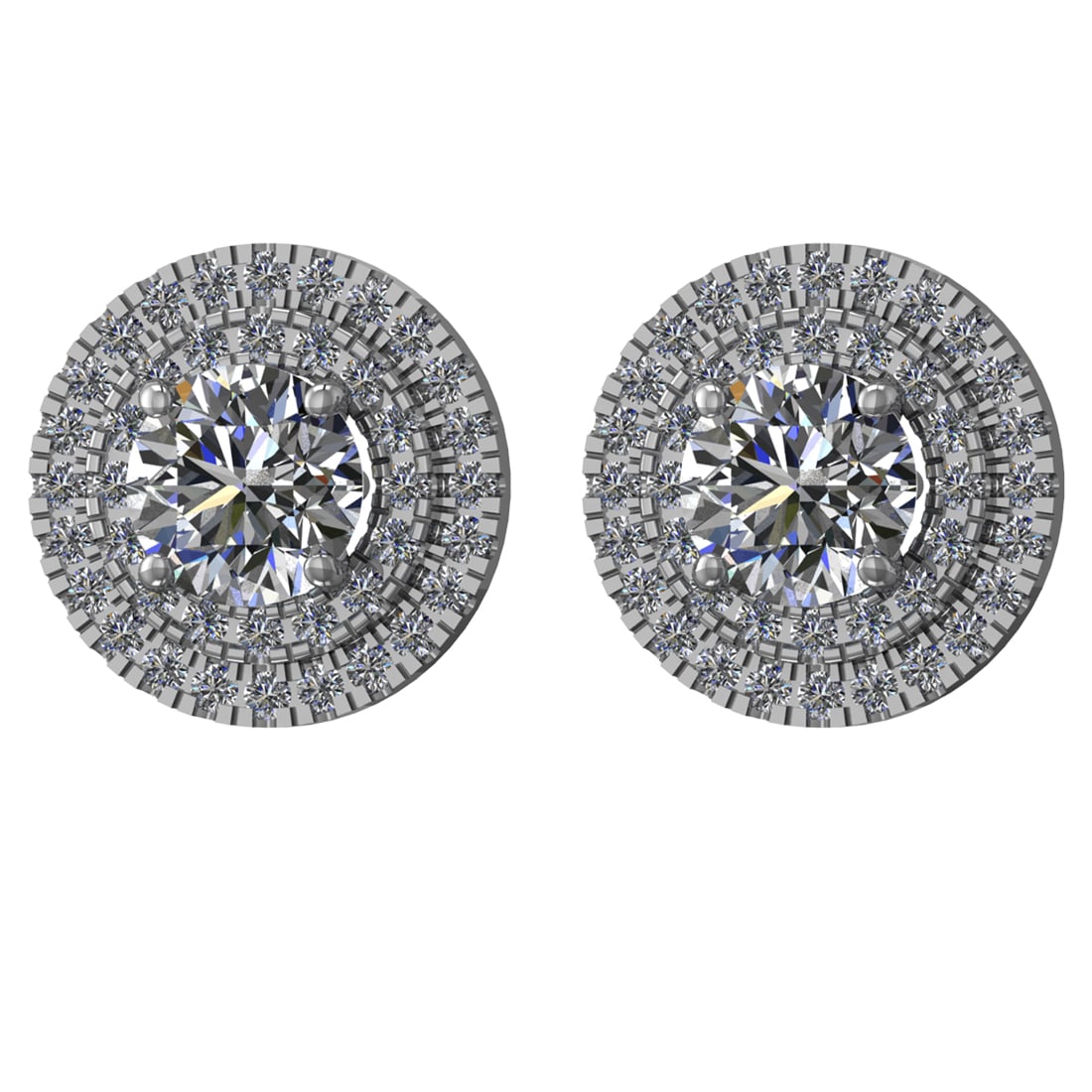 1.40 Ctw VS/SI1 Diamond 14k white Gold Stud Earrings (ALL DIAMOND ARE LAB G: Center Daimond Weight :-1.00 Ctw ( Round Cut) Color : G-H Clarity : VS/SI1 Side Diamond Weight Of Ctw 0.40 Ctw Color : G-H Clarity : VS/SI1 Daimond Setting : Prong Metal Weight : Approx 1.95 gram 14k 