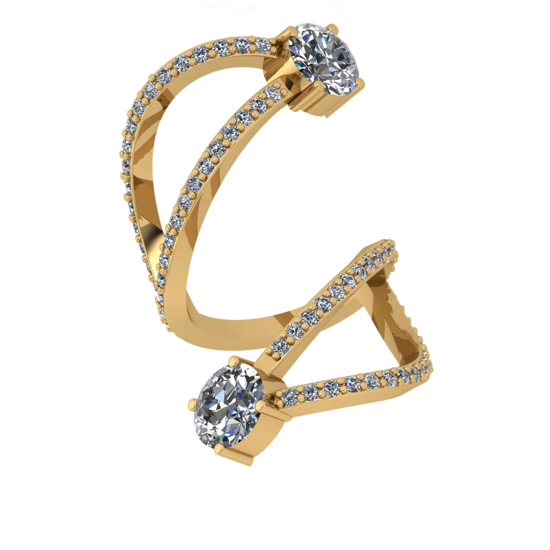 2.52 Ctw SI2/SI1 Diamond Prong Set 14k Yellow Gold Toi et Moi Two-Stone Eng: Center Daimond Weight :-1.10 Ctw ( Oval Cut) Color : G-H Clarity : SI2/SI1 Side Diamond Weight Of Ctw 1.42 Ctw Color : G-H Clarity : SI2/SI1 Daimond Setting : Prong Metal Weight : Approx 6.10 gram 14k