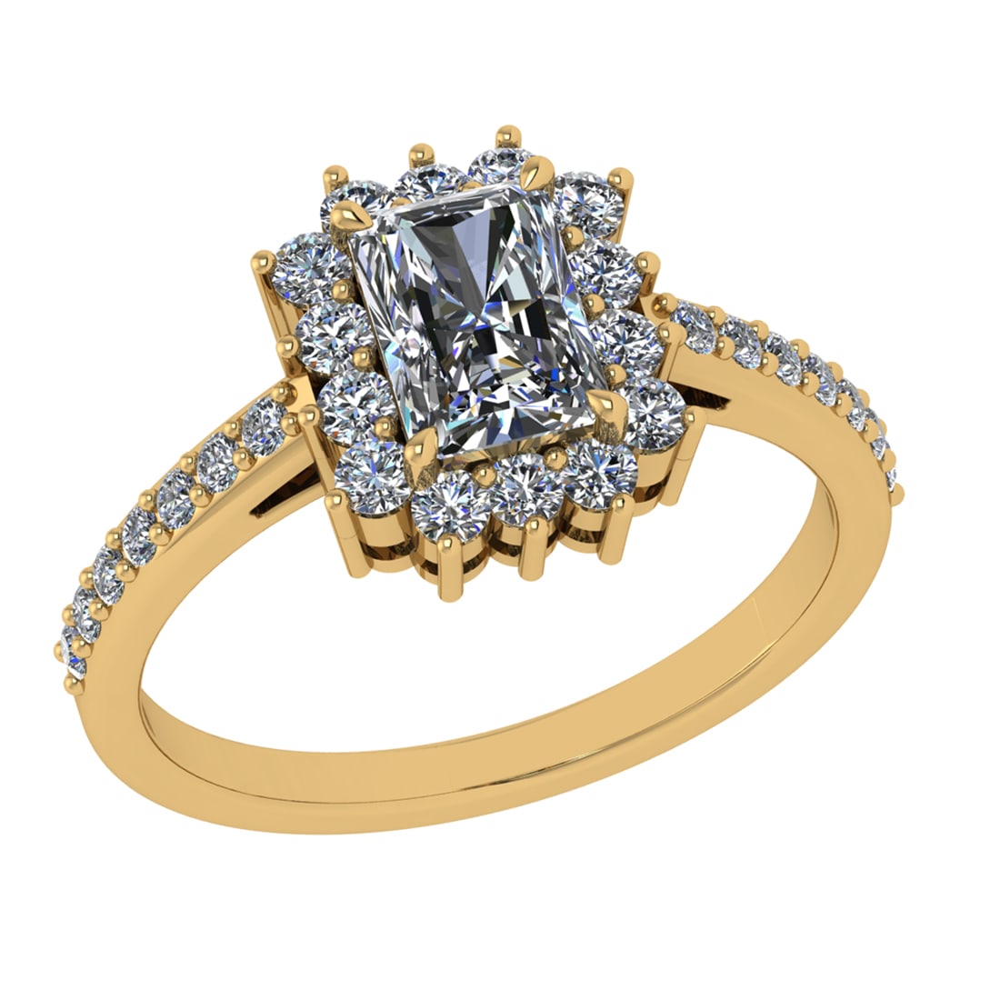2.04 Ctw SI1/SI2 Diamond 14k Yellow Gold Engagement Ring (ALL DIAMOND ARE L: Center Daimond Weight :-1.20 Ctw ( Emerald Cut) Color : G-H Clarity : SI1/SI2 Side Diamond Weight Of Ctw 0.84 Ctw Color : G-H Clarity : SI1/SI2 Daimond Setting : Prong Metal Weight : Approx 4.68 gram 