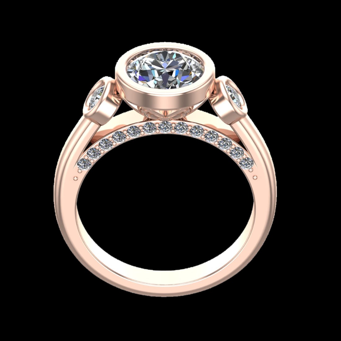 2.61 Ctw VS/SI1 Diamond 10k Rose Gold Engagement Ring (ALL DIAMOND ARE LAB: Center Daimond Weight :-2.00 Ctw ( Round Cut) Color : J-K Clarity : VS/SI1 Side Diamond Weight Of Ctw 0.61 Ctw Color : J-K Clarity : VS/SI1 Daimond Setting : Prong Metal Weight : Approx 8.95 gram 10k 