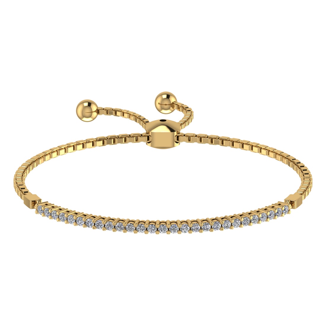 0.45 Ctw SI2/SI1 Diamond Prong Set 14k Yellow Gold Tennis Slide Bracelet: Total Daimond Weight :-0.45 Ctw Color : G-H Clarity : SI2/SI1 Setting : Prong Metal Weight : Approx 5.10 gram 14k Yellow Gold Tennis Slide Bracelet (ALL DIAMOND ARE LAB GROWN ) MJ2675-1.5SB #3SS96407v
