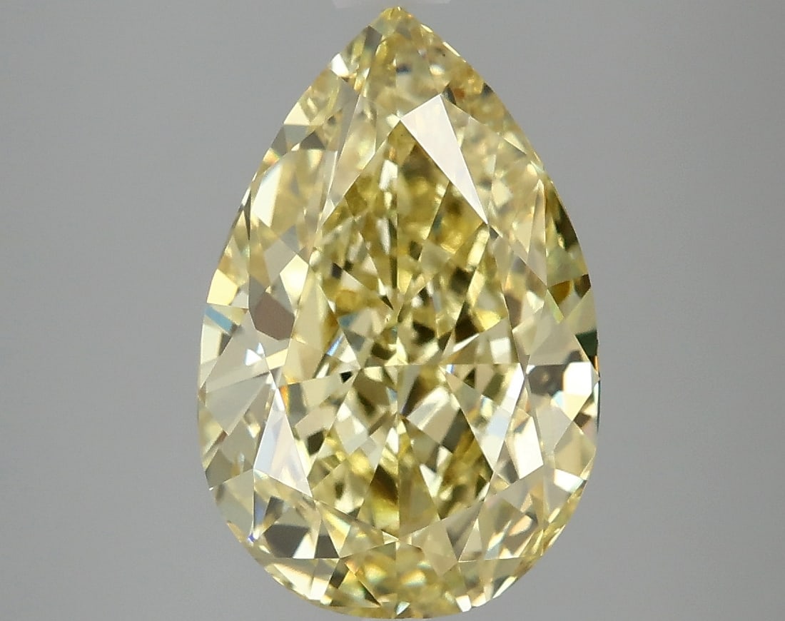 5.1 ct Pear Cut Lab Grown Diamond: IGI Certified Pear Cut Loose Diamond (LAB GROWN) - Weight: 5.1 ctw; Color: Fancy Intense Yellow; Clarity: VVS2 #3SS77046v16