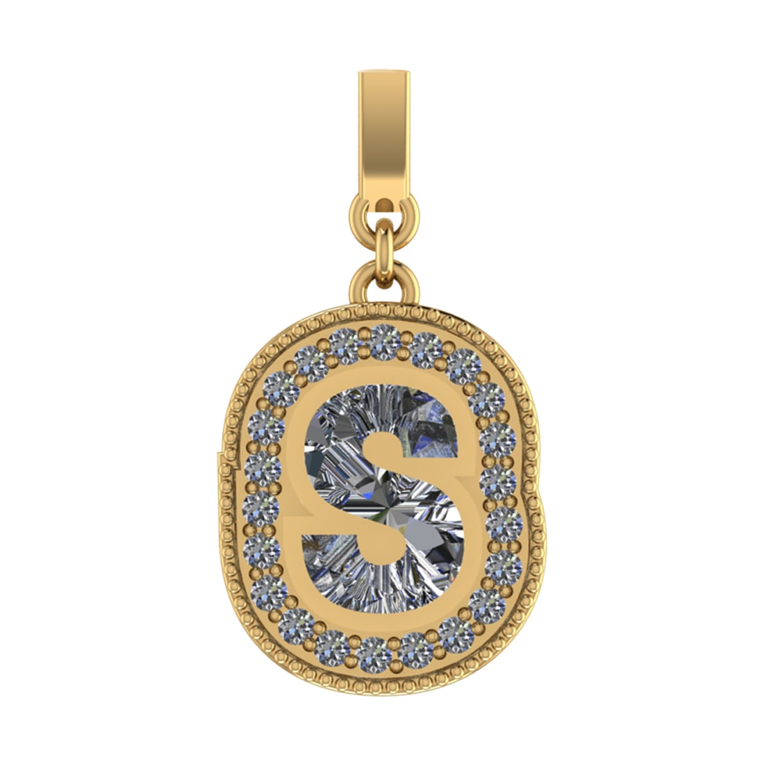 1.09 Ctw SI2/SI1 Diamond Prong Set 14k Yellow Gold Alphabet-S Pendant (ALL: Center Daimond Weight :-0.92 Ctw Color : White Side Diamond Weight Of Ctw 0.17 Ctw Color : G-H Clarity : SI2/SI1 Daimond Setting : Prong Metal Weight : Approx 3.99 gram 14k Yellow Gold Alphabet-S Pend