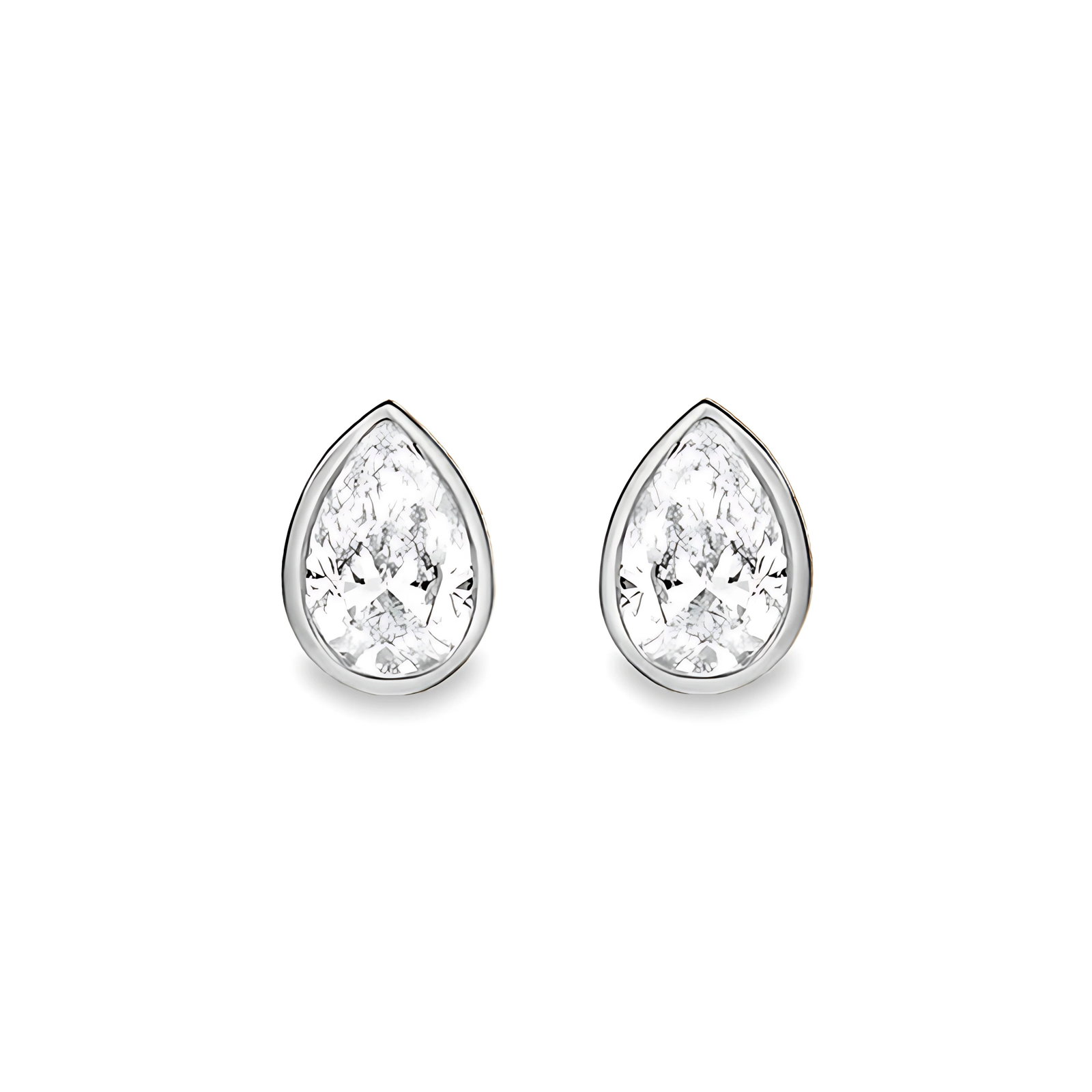 1/2 Ctw Diamond Bezel Set 14k White Gold Stud Earrings (ALL DIAMOND ARE LAB: Center Diamond Weight :-1/2 Ctw (Pear cut ) setting : Bezel 14k White Gold Martini Stud Earrings (ALL DIAMOND ARE LAB GROWN ) #3SS97553v15