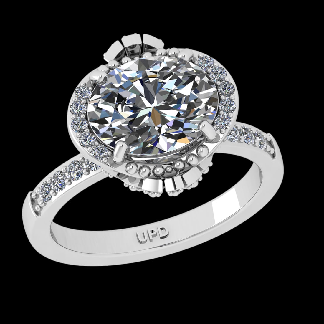 2.75 Ctw VS/SI1 Diamond Prong Set 10k white Gold Engagement Ring (ALL DIAMO: Center Daimond Weight :-2.50 Ctw ( Oval Cut) Color : J-K Clarity : VS/SI1 Side Diamond Weight Of Ctw 0.25 Ctw Color : J-K Clarity : VS/SI1 Daimond Setting : Prong Metal Weight : Approx 5.33 gram 10k W