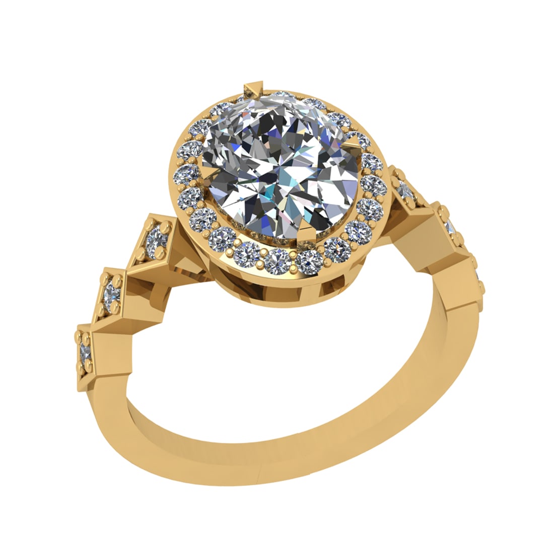 2.42 Ctw SI2/SI1 Diamond Prong Set 14k Yellow Gold Engagement Ring: Center Daimond Weight :-2.00 Ctw ( Oval Cut) Color : G-H Clarity : SI2/SI1 Side Diamond Weight Of Ctw 0.42 Ctw Color : G-H Clarity : SI2/SI1 Daimond Setting : Prong Metal Weight : Approx 4.91 gram 14k