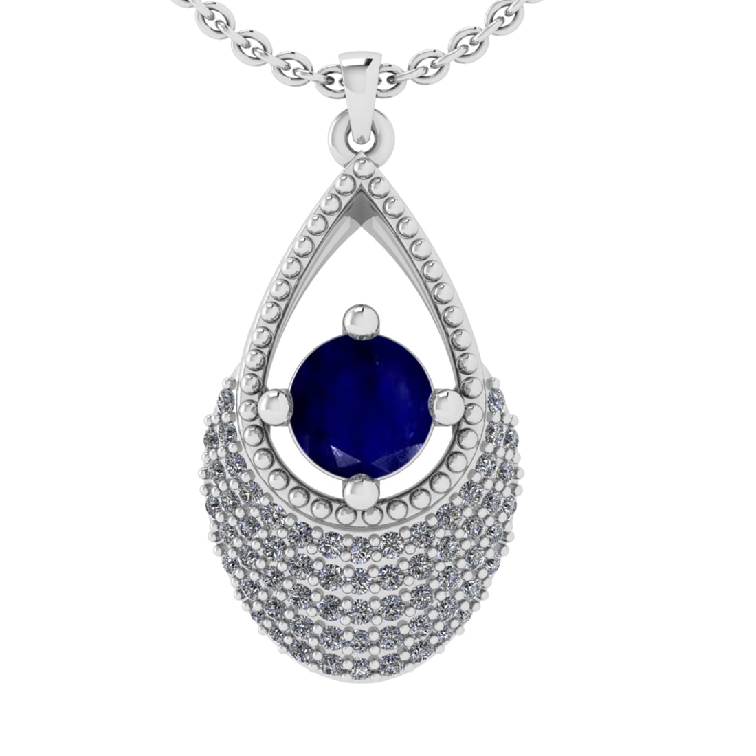 0.80 Ctw VS/SI1 Blue Sapphire and Diamond 14k white Gold Engagement Ring: Center Stone Weight :-0.50 Ctw ( Round Cut) Center Stone Color :-Blue Sapphire Center Stone Setting : Prong Side Diamond Weight Of Ctw :- 0.30 Ctw Color : J-K Clarity : VS/SI1 Daimond Setting : Prong 