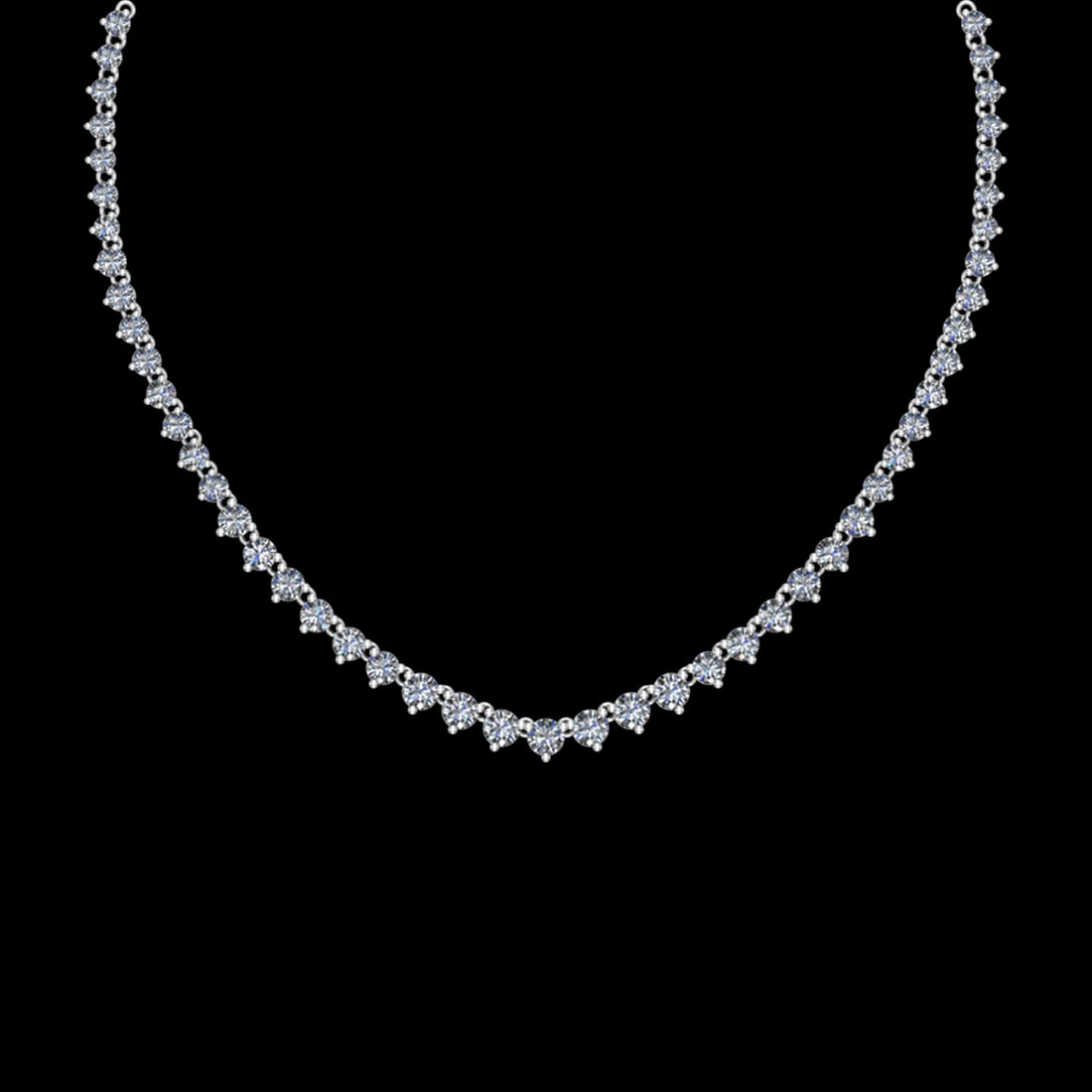 103.69 Ctw VS/SI1 Diamond 10K white Gold Necklace Set (ALL DIAMOND ARE LAB