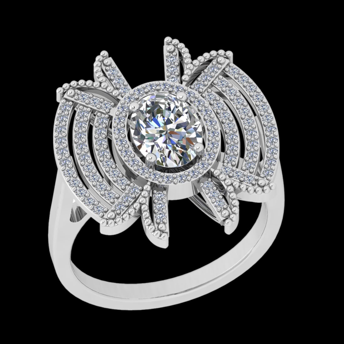 1.76 Ctw VS/SI1 Diamond Prong Set 10K white Gold Engagement Ring: Center Daimond Weight :-1.25 Ctw ( Oval Cut) Color : J-K Clarity : VS/SI1 Side Diamond Weight Of Ctw 0.51 Ctw Color : J-K Clarity : VS/SI1 Daimond Setting : Prong Metal Weight : Approx 6.06 gram 10K W