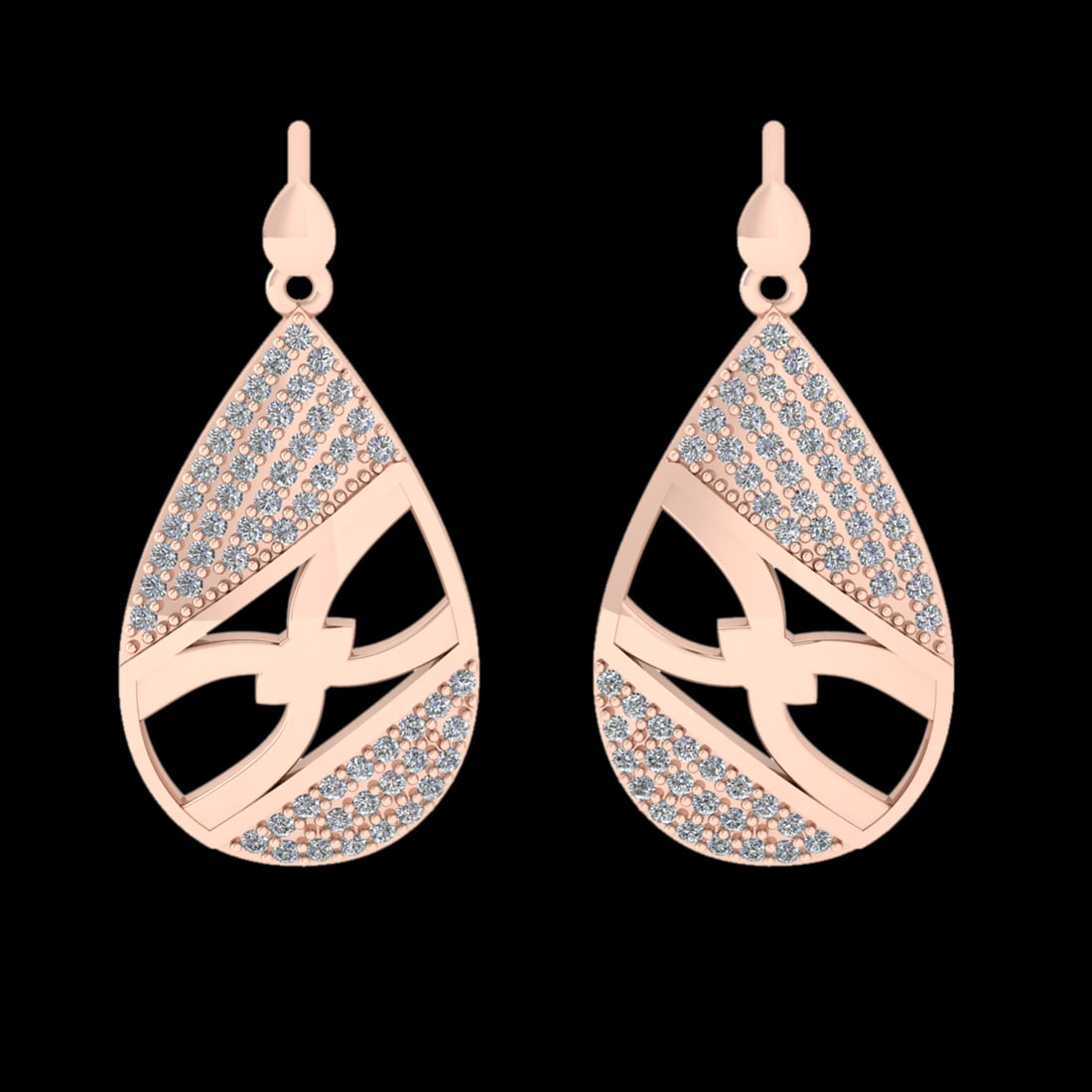 0.54 Ctw VS/SI1 Diamond 10k Rose Gold Pandant Necklace (ALL DIAMOND ARE LAB