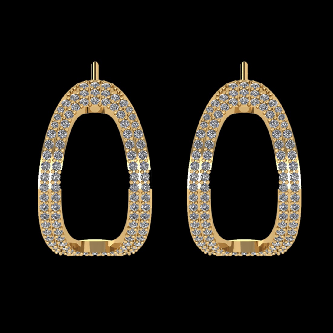 1.06 Ctw VS/SI1 Diamond 14 K Yellow Gold Earrings (ALL DIAMOND ARE LAB GROW: Total Diamond Weight : 1.06 Ctw (Round cut) Center Diamond Color :- G-H Center Clarity : VS/SI1 Stone Setting : Prong Metal Weight : Approx 4.60 Gram 14 K Yellow Gold Earrings (ALL DIAMOND ARE LAB GRO