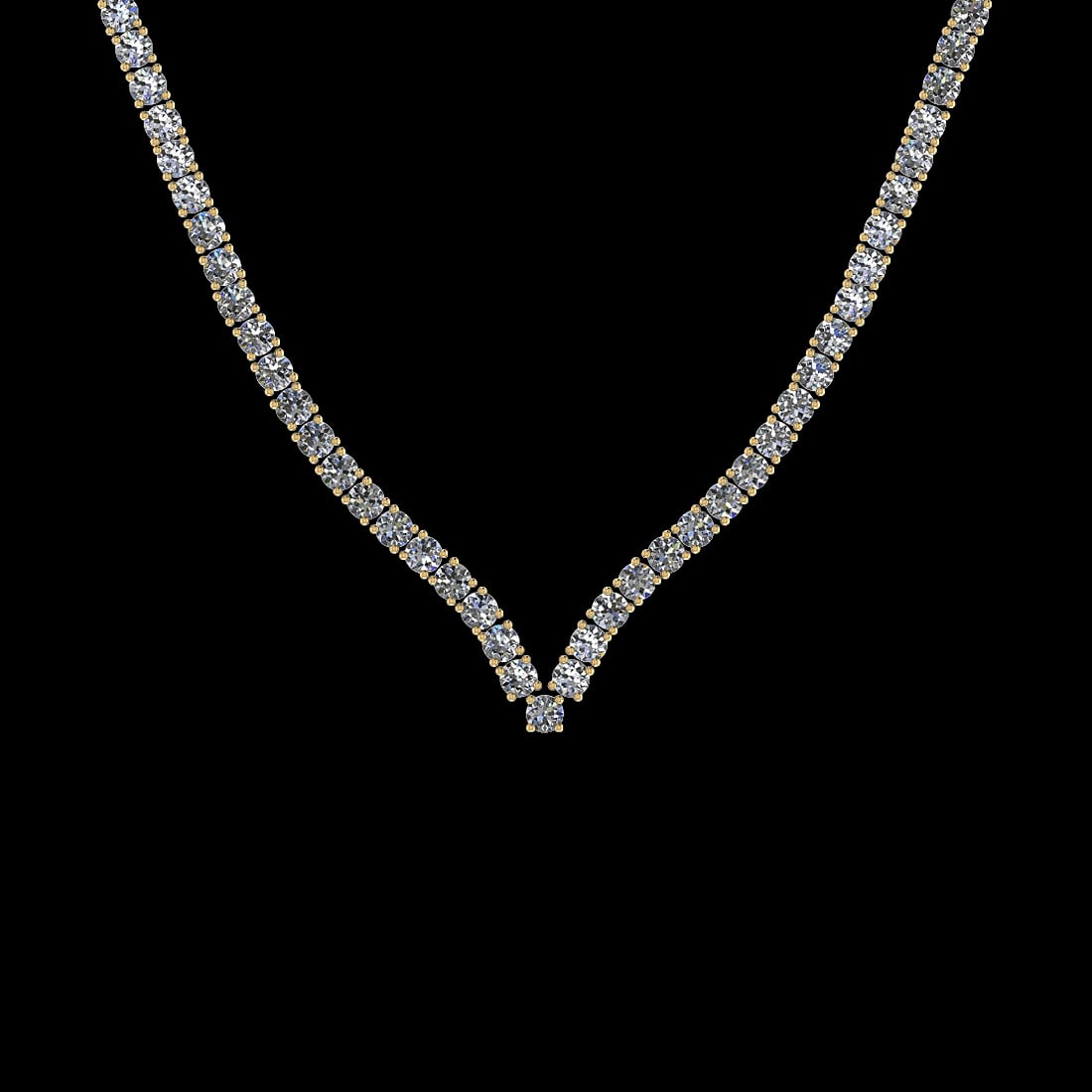 4.66 Ctw VS/SI1 Diamond 3 14K Yellow Gold Necklace (ALL DIAMOND ARE LAB GRO